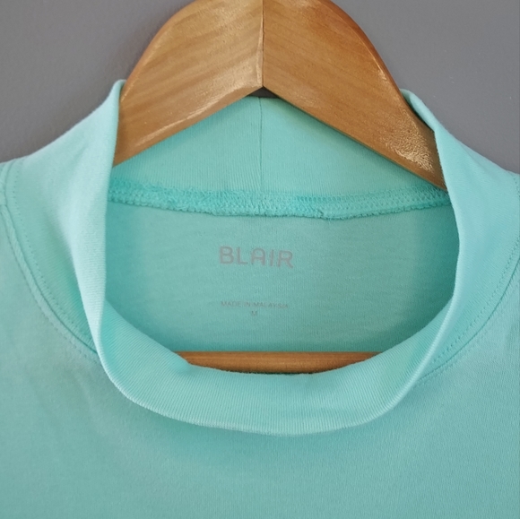 Blair, mint green (sea glass), size M, women's mock neck top - Picture 3 of 7
